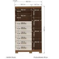 Multi Cômoda Marbella 1 Porta 6 Gavetas Pés Jatobá-areia - 3
