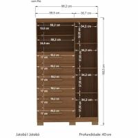Multi Cômoda Marbella 1 Porta 6 Gavetas Pés Jatobá - 3