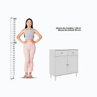 Cristaleira + Aparador Buffet Ditália E-963-r-629 Cor:branco Branco - 5