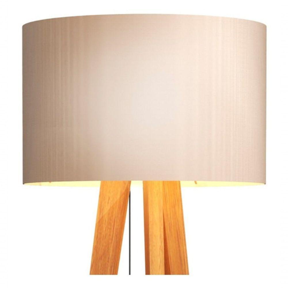 Luminária De Chão Abajur Com Cúpula E Pés De Madeira Mobigu Off White - 3