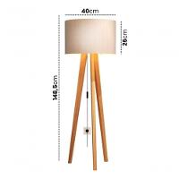 Luminária De Chão Abajur Com Cúpula E Pés De Madeira Mobigu Off White - 5