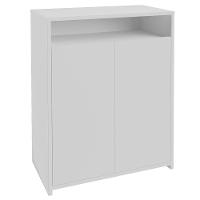 Kit 2 Balcão Para Escritório Café 60cm 2 Portas Look A06 Branco - Mpozenato