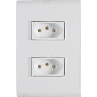 Conjunto 4x2 Com 2 Tomadas 2p T Tramontina 10 A 250 V Liz Branco 120 Unidades - 1