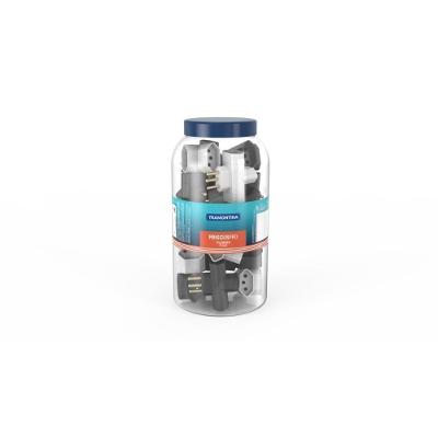 Adaptador T 2p 10 A 250 V Tramontina Preto E Branco Pote Com 20 Unidades
