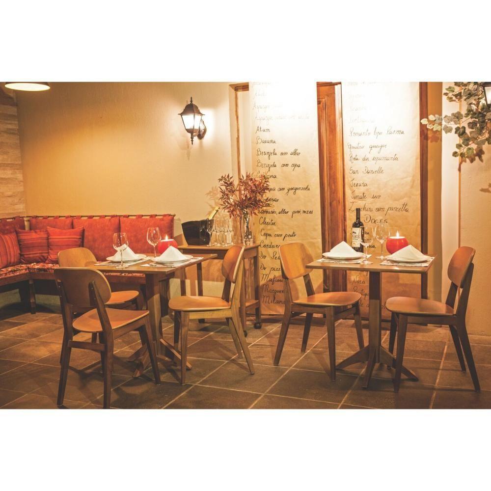 Mesa De Madeira Tramontina London Redonda Em Tauarí Amêndoa 2 Lugares 70 Cm - 2