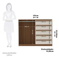 Cômoda 2 Portas E 5 Gavetas Málaga Gold Santos Andirá Jatoba/areia - 7