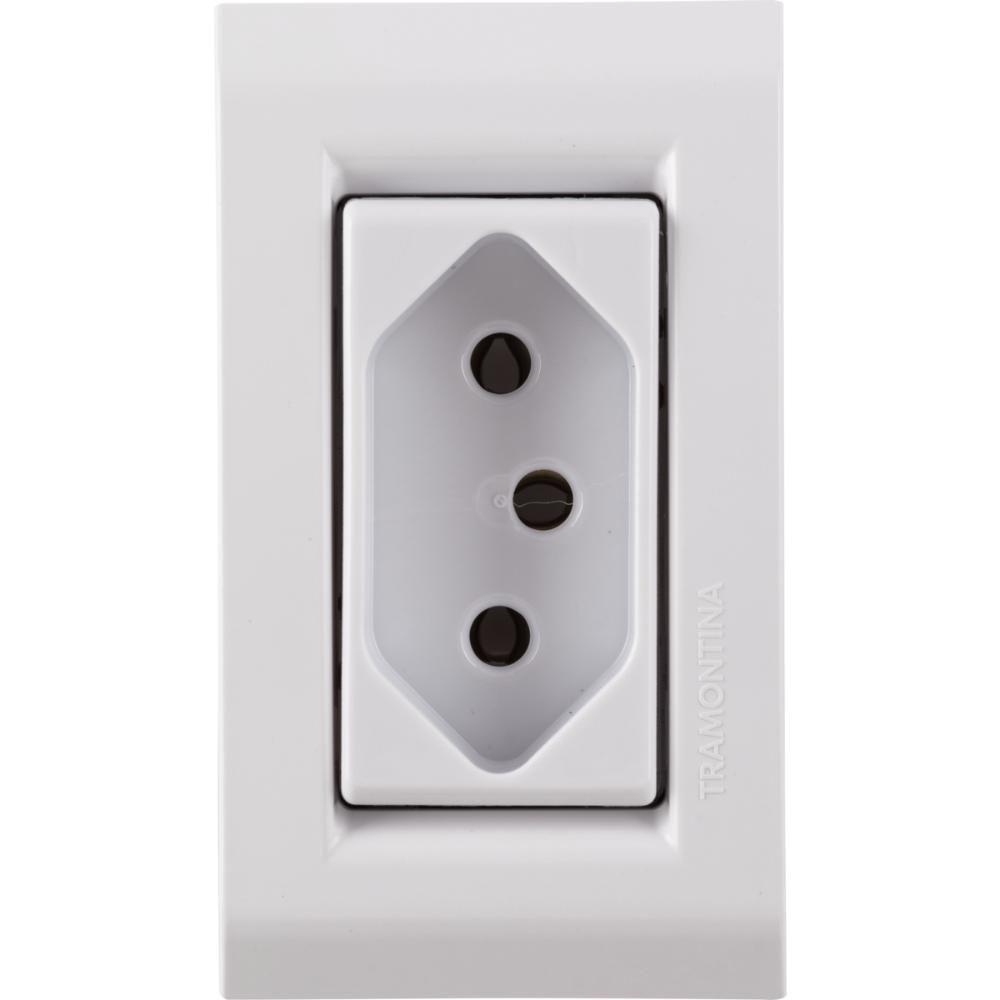 Conjunto Para Movel 1 Tomada 2p T 10 A Tramontina Liz Branca - 1