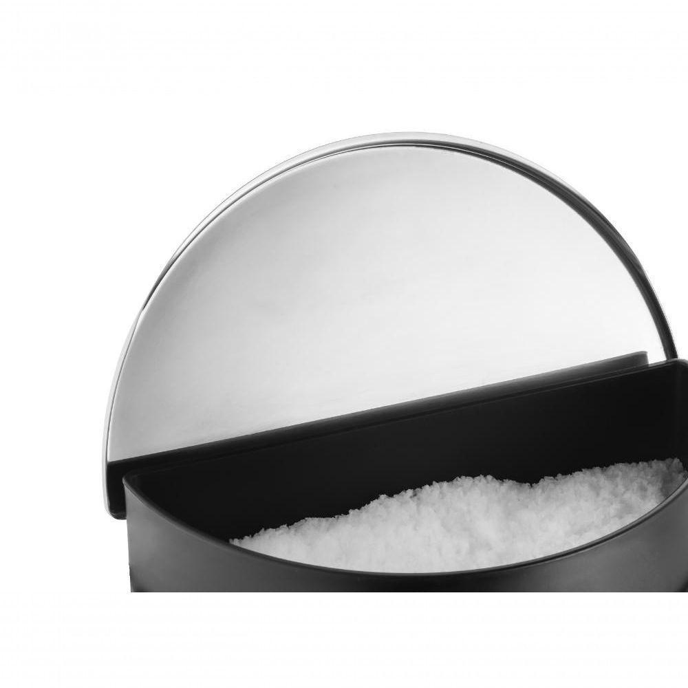 Saleiro De Mesa Cozinha Grande 1 Kg Tampa Inox Corpo Preto - 4