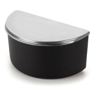 Saleiro De Mesa Cozinha Grande 1 Kg Tampa Inox Corpo Preto - 1
