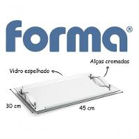 Bandeja De Vidro Decorativa Espelhado Com Alças 45x30 Cm - 3