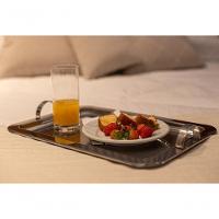 Bandeja Inox Retangular Grande Com Alças Servir Decorativa - 5