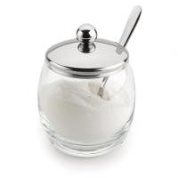 Açucareiro Vidro Com Colher Tampa De Inox Mesa 250g Andrea - 1