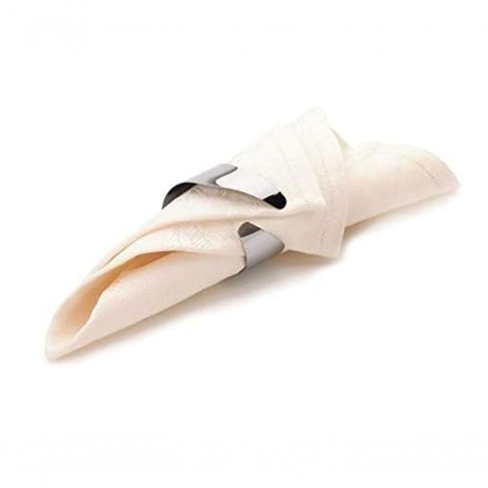 Kit Com 6 Argolas Para Guardanapos De Aço Inox Mesa Luxo - 6