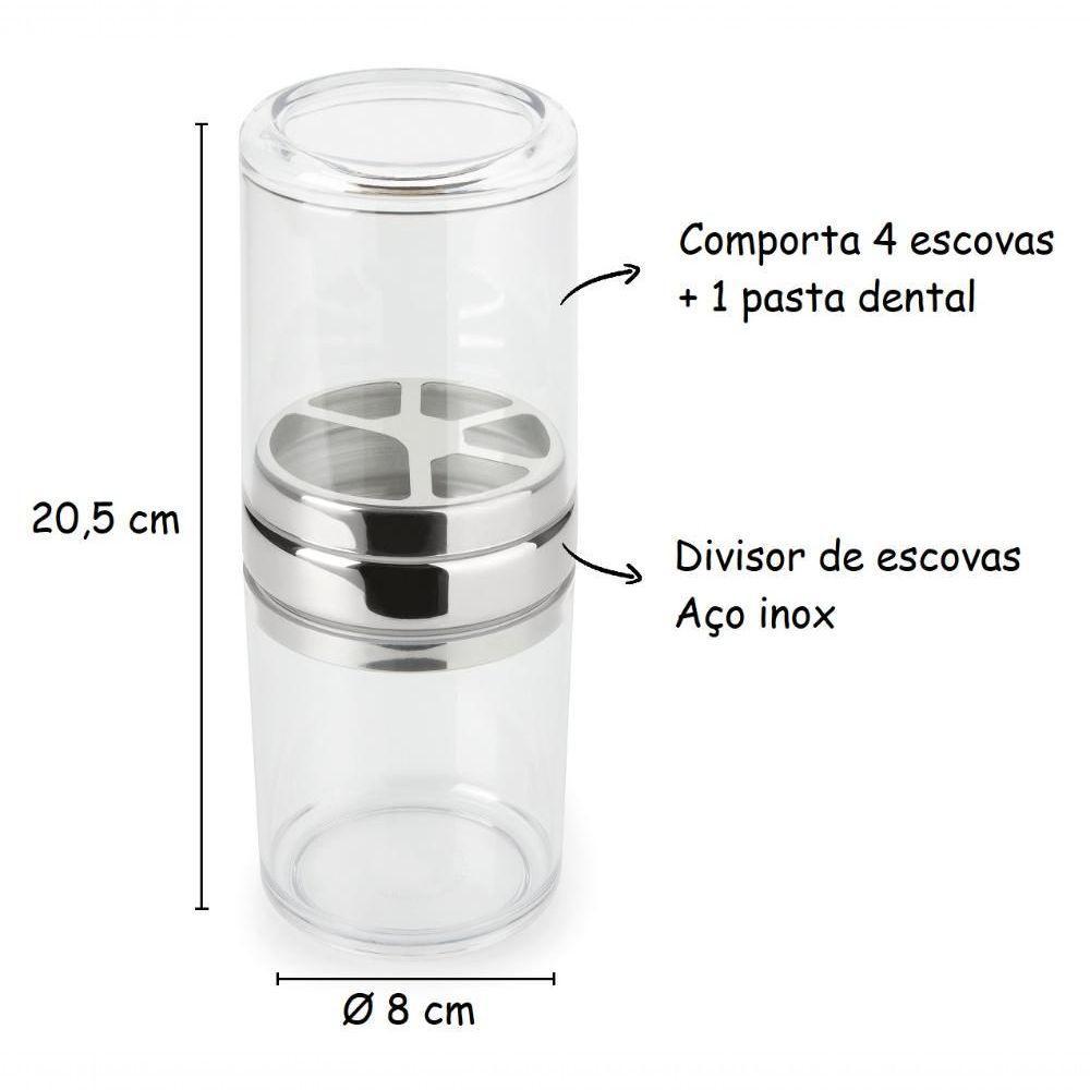 Kit Banheiro Acessórios Lavabo Acquaset Transparente 3 Peças - 2