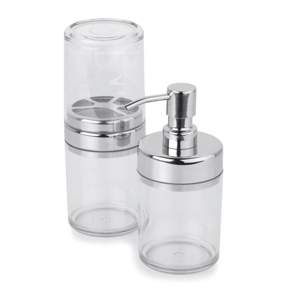 Kit Banheiro Acessórios Lavabo Acquaset Transparente 3 Peças - 6