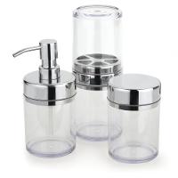 Kit Banheiro Acessórios Lavabo Acquaset Transparente 3 Peças - 1