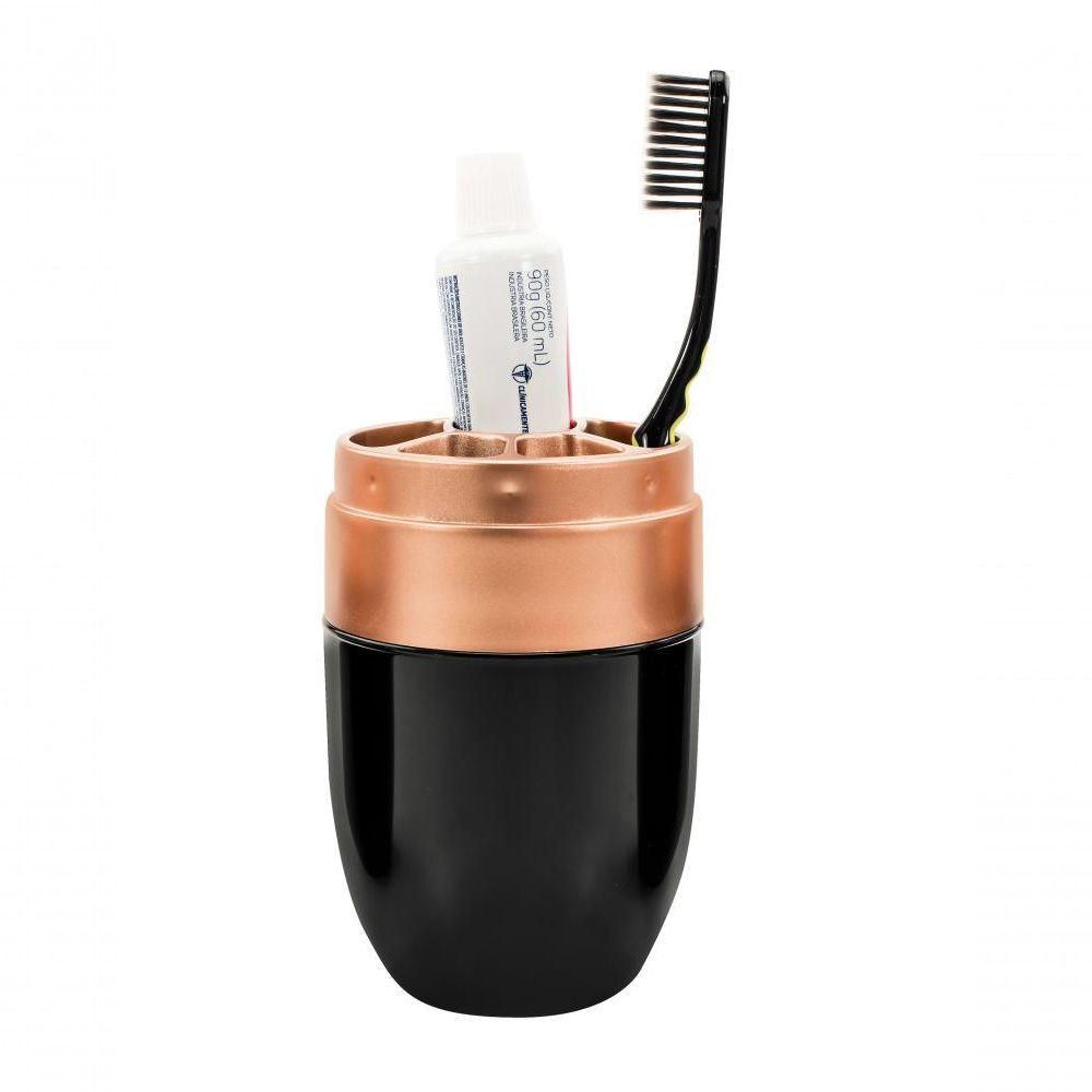 Kit Banheiro Acessórios Lavabo 3 Peças Pia Preto Cobre Forma Conjunto Pia Completo Organização - 6