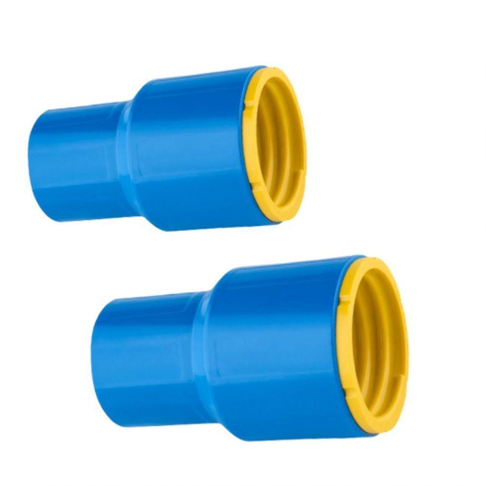 2 Conexões Ponta Fêmea Engate Roscável 3 Pol. Azul Pvc - 3