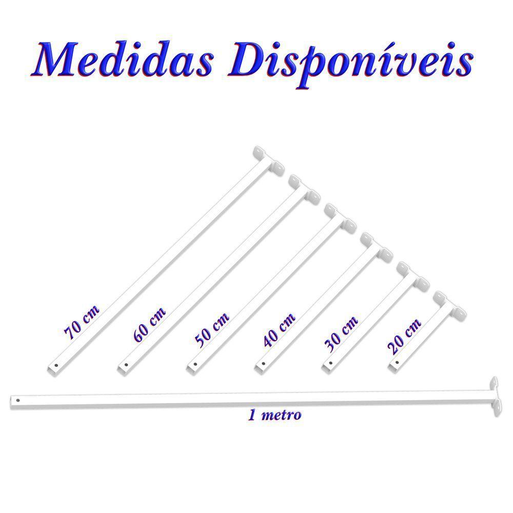 Suporte Refletor Base Reta Braço 20 Cm Branco - 3