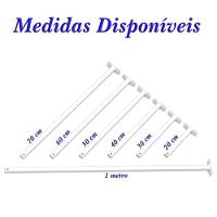 Suporte Refletor Base Reta Braço 50 Cm Branco - 3