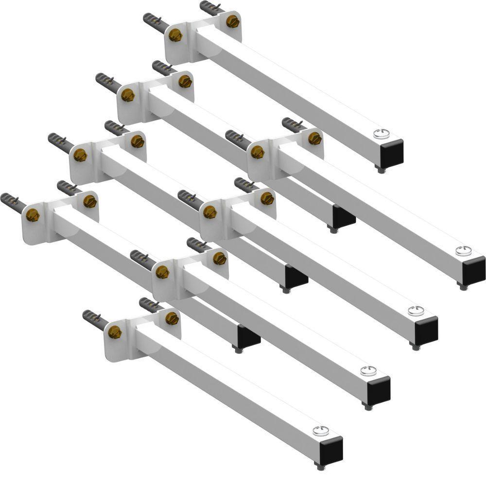 08 Suportes Refletor Base Reta Braço 70 Cm 8 Cjts - Branco - 1