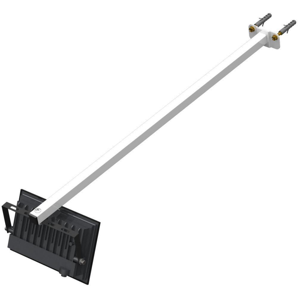 08 Suportes Refletor Base Reta Braço 70 Cm 8 Cjts - Branco - 9