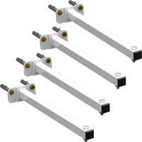 04 Suportes Refletor Base Reta Braço 70 Cm 4 Cjts - Branco - 1