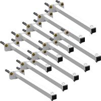 10 Suportes Refletor Base Reta Braço 70 Cm 10 Cjts - Branco - 1