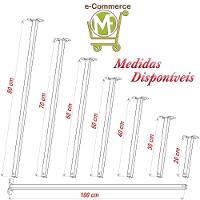 03 Suportes Refletor Base Reta Braço 70 Cm 3 Cjts - Branco - 9