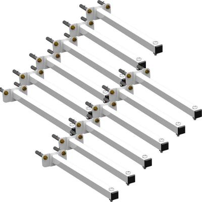 12 Suportes Refletor Base Reta Braço 70 Cm 12 Cjts - Branco
