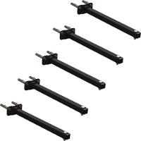 05 Suportes Refletor Base Reta Braço 50 Cm 5 Cjts - Preto - 1