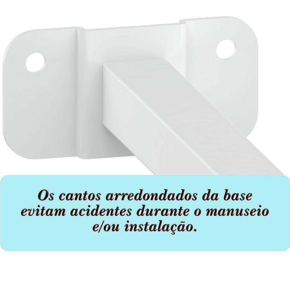 06 Suportes Refletor Base Reta Braço 20 Cm 6 Cjts - Branco - 4