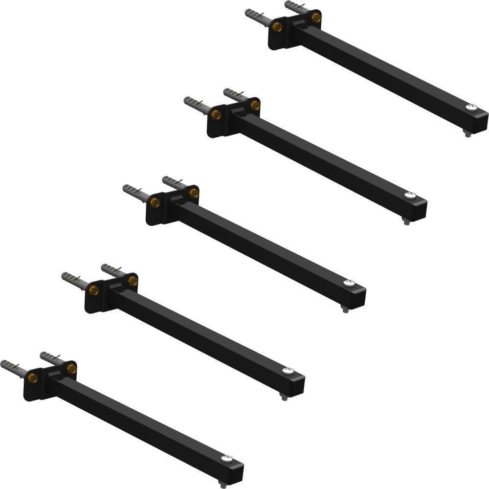 05 Suportes Refletor Base Reta Braço 100 Cm 5 Cjts - Preto - 1