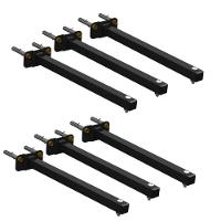 06 Suportes Refletor Base Reta Braço 100 Cm 6 Cjts - Preto - 1