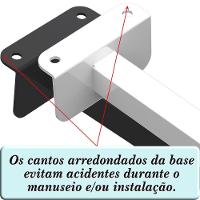 05 Suportes Refletor Fachada Banner Braço 20cm 05 Cj - Preto