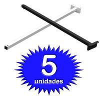 05 Suportes Refletor Fachada Banner Braço 20cm 05 Cj - Preto - 7