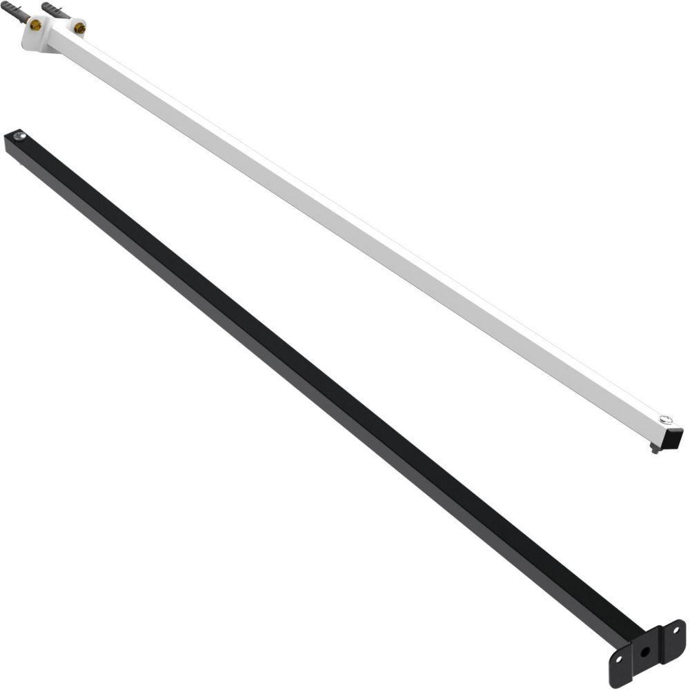 12 Suportes Refletor Base Reta Braço 100 Cm 12 Cjts - Preto - 6