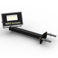 04 Suportes Refletor Base Reta Braço 20 Cm 4 Cjts - Preto