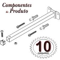 10 Suportes Refletor Base Reta Braço 100 Cm 10 Cjts - Preto - 6