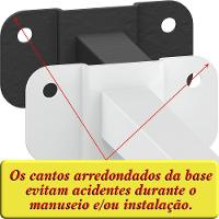 08 Suportes Refletor Base Reta Braço 80 Cm 8 Cjts - Preto - 3
