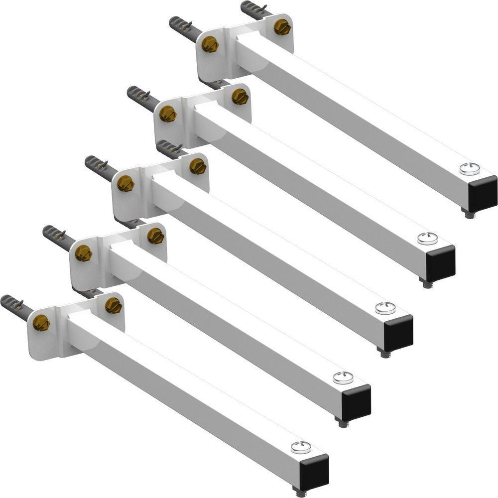 05 Suportes Refletor Base Reta Braço 70 Cm 5 Cjts - Branco - 1