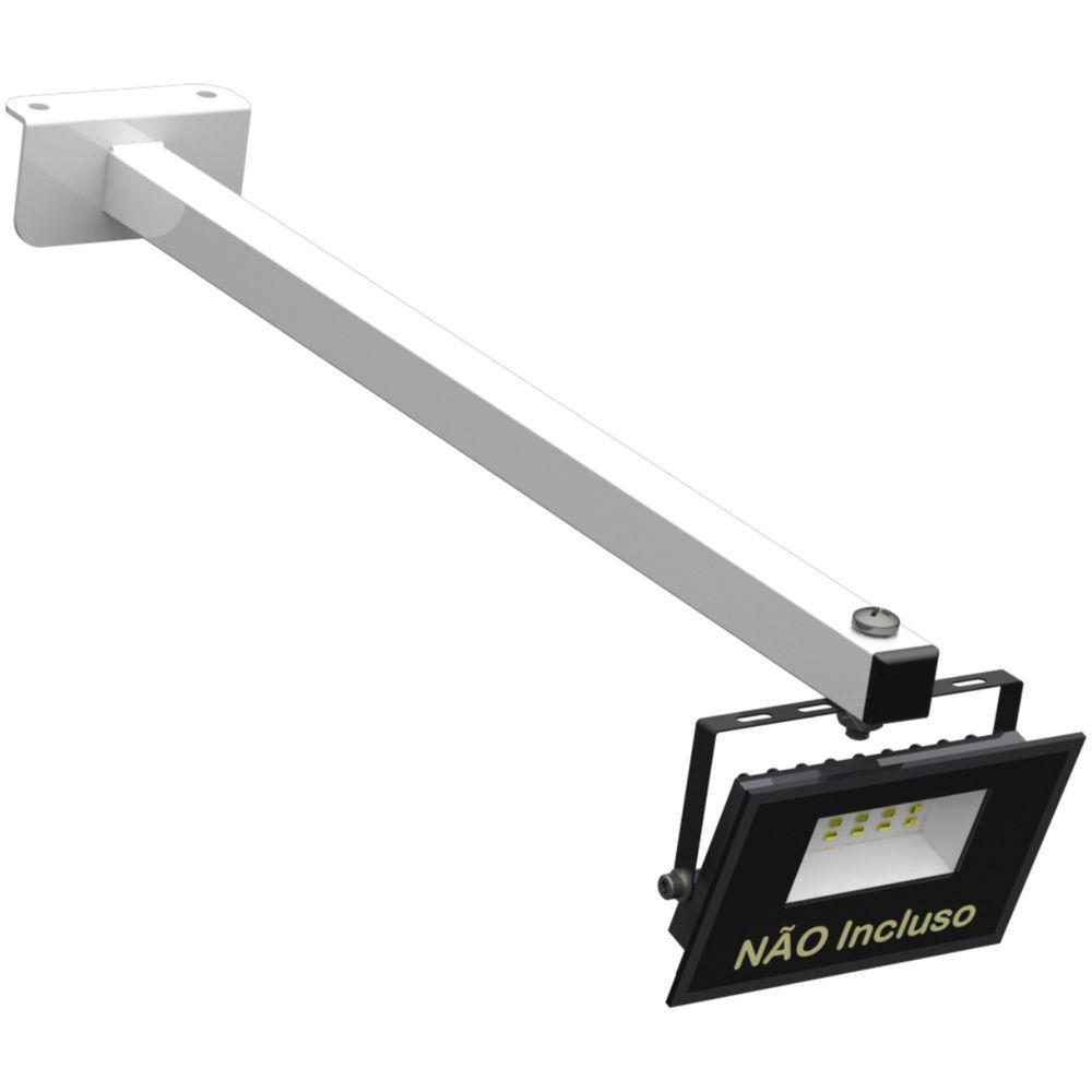 Suporte Refletor Fachada Banner Braço 40 Cm Branco - 4