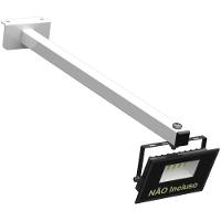 Suporte Refletor Fachada Banner Braço 40 Cm Branco