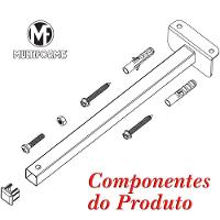 03 Suportes Refletor Fachada Banner Braço 20cm 03 Cj - Preto