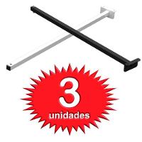 03 Suportes Refletor Fachada Banner Braço 20cm 03 Cj - Preto - 6