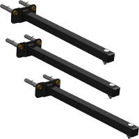 03 Suportes Refletor Base Reta Braço 100 Cm 3 Cjts - Preto - 1