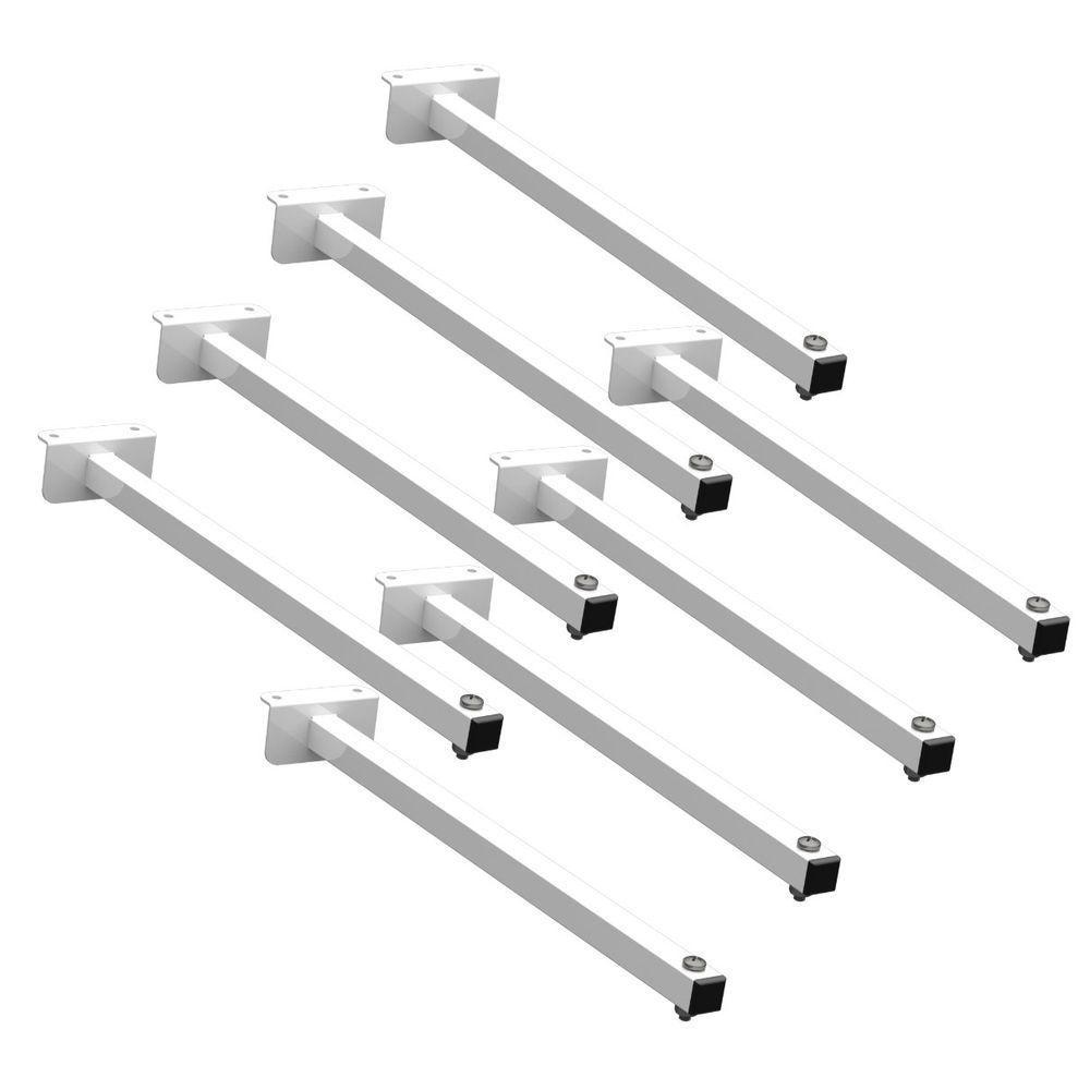 08 Suportes Refletor Fachada Banner Braço 30cm 08 Cj - Branco - 1