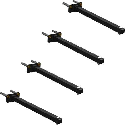04 Suportes Refletor Base Reta Braço 100 Cm 4 Cjts - Preto
