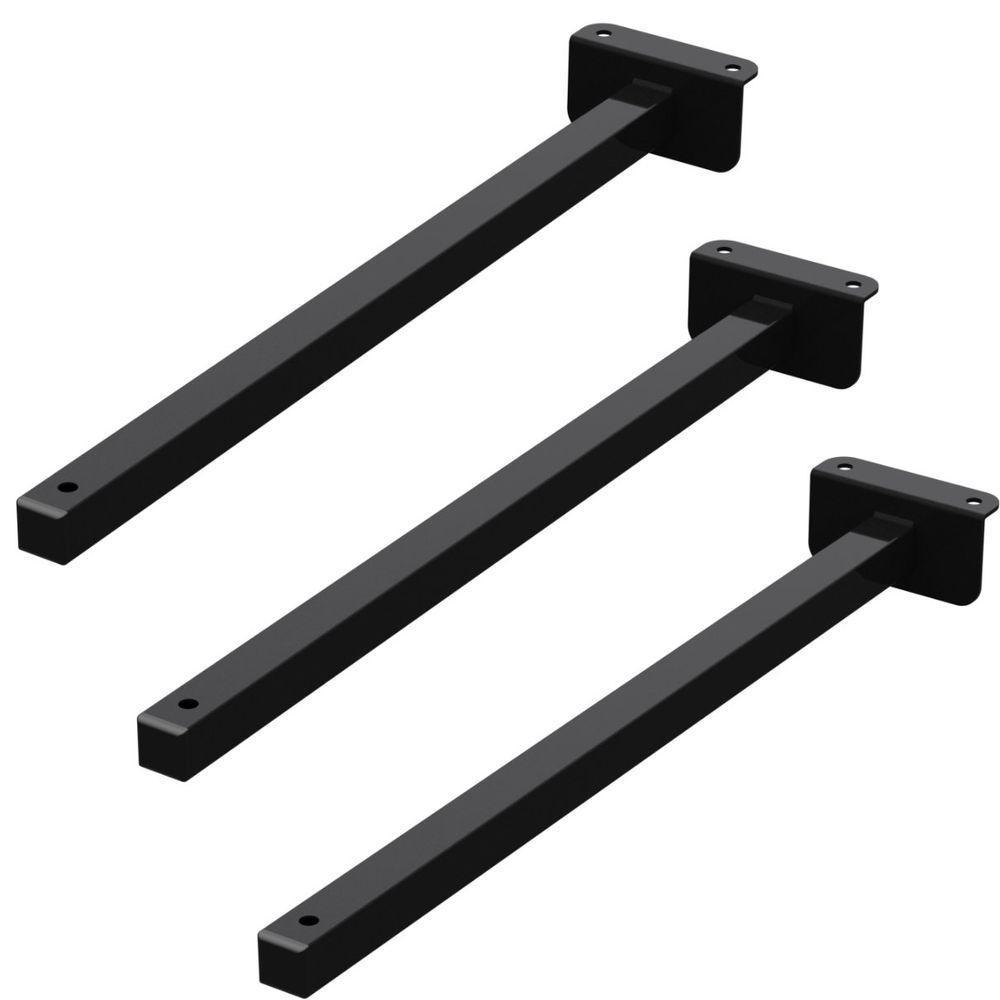 03 Suportes Refletor Fachada Banner Braço 30cm 03 Cj - Preto - 1