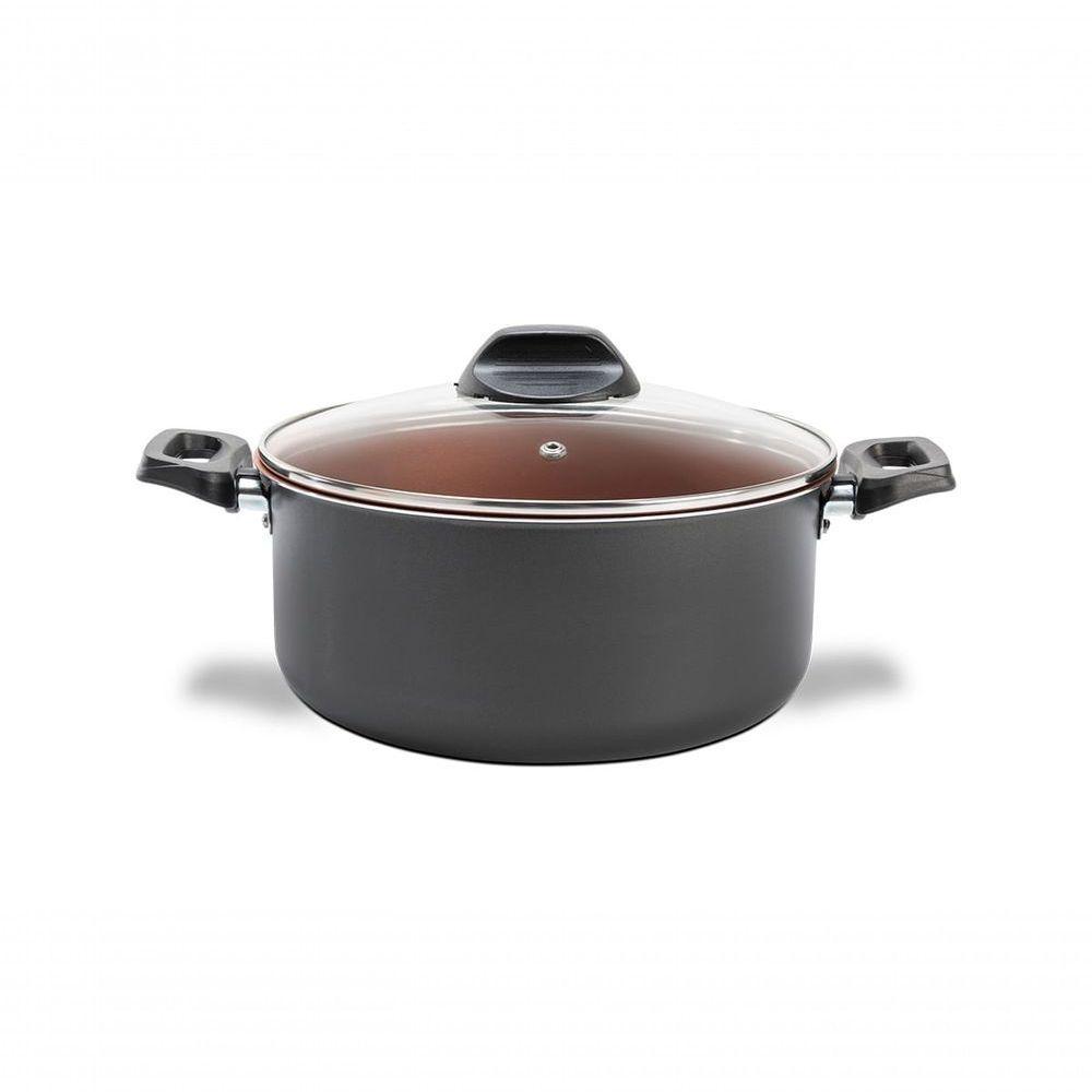 Caçarola Com Tampa 20 Cm 2,6 L Revestimento Pro-flon Antiaderente Cor Cinza Range Linha Topázio Brinox Cinza - 1